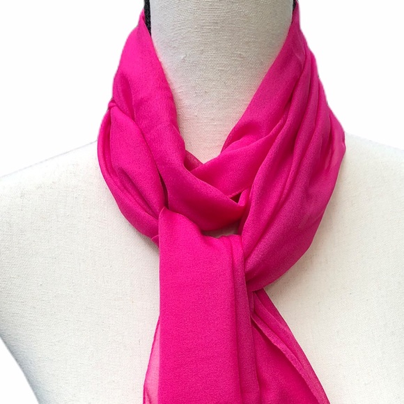 Long Bright Pink Scarf - Picture 3 of 8